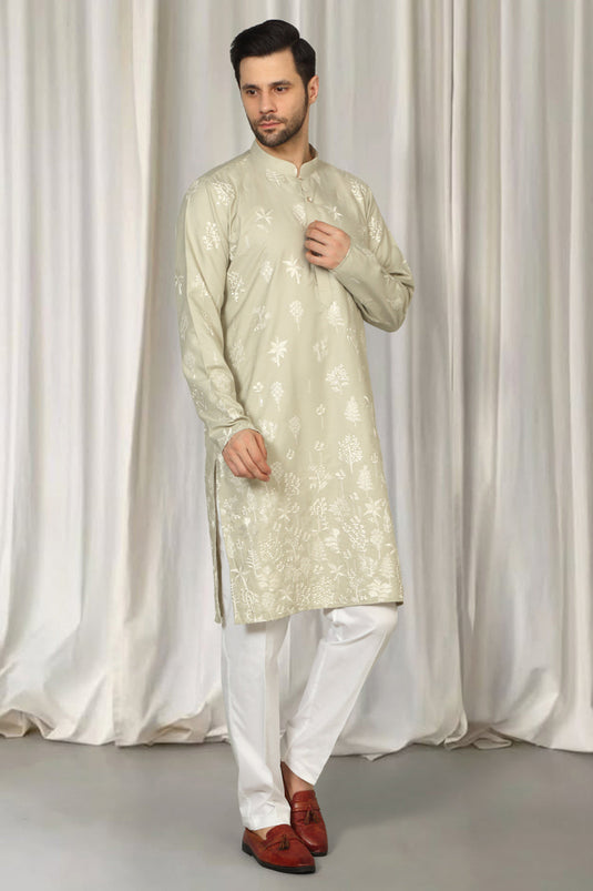 Upwan  Embroidered Kurta Back Elastic Pants