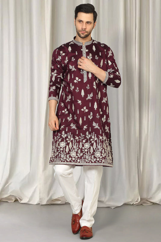 Upwan  Embroidered Kurta Back Elastic Pants