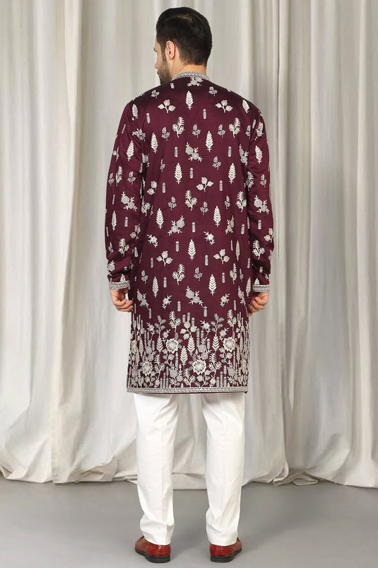 Upwan  Embroidered Kurta Back Elastic Pants