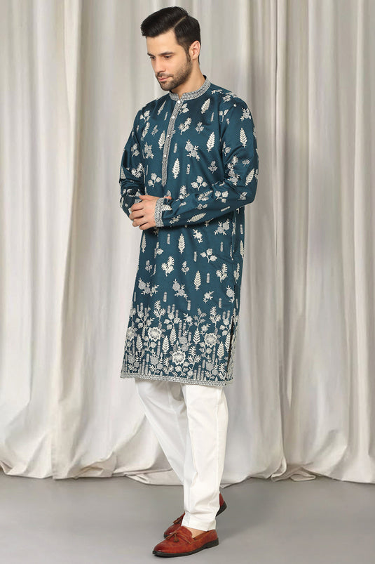 Upwan  Embroidered Kurta Back Elastic Pants