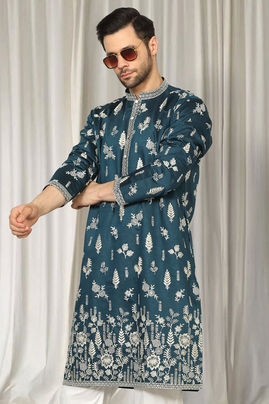 Upwan  Embroidered Kurta Back Elastic Pants