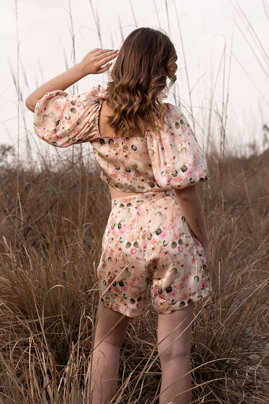 Whispering Pastels Crop Top And Shorts Co-Ord