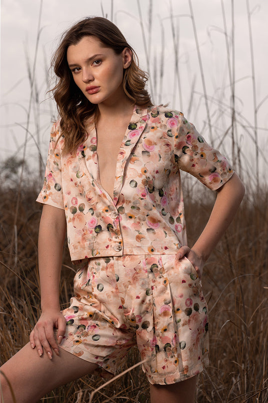 Whispering Pastels Short Blazer And Shorts Co-Ord