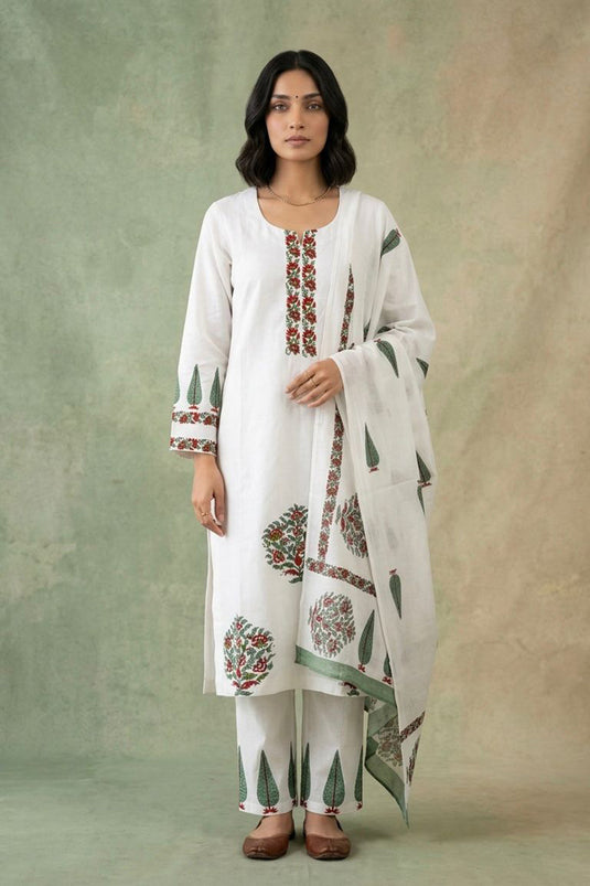 White mughal suit set