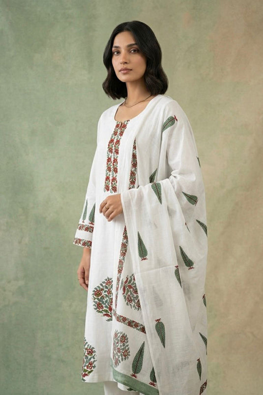White mughal suit set