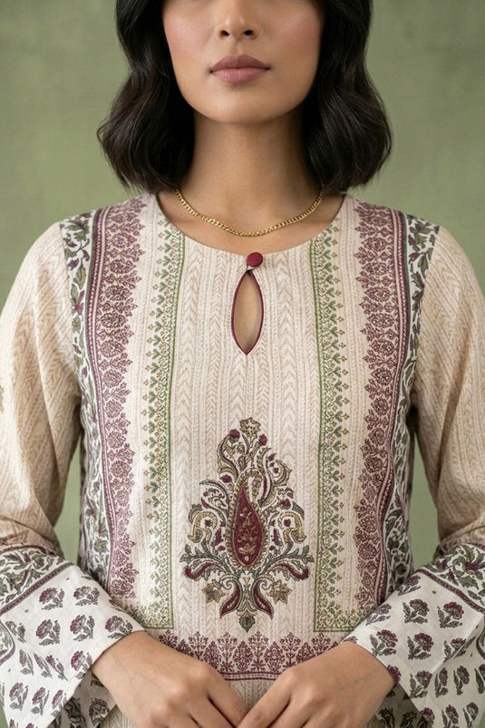 White traditional kurta paired with red pants