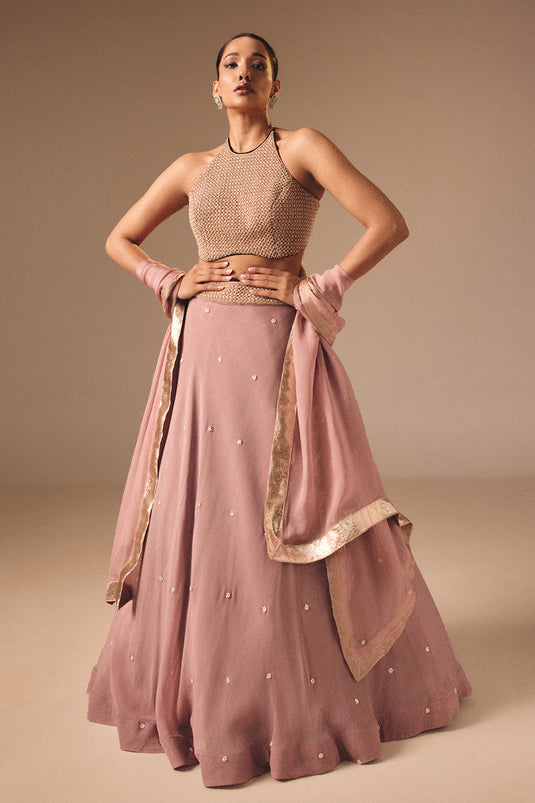 Wine Lehenga Set