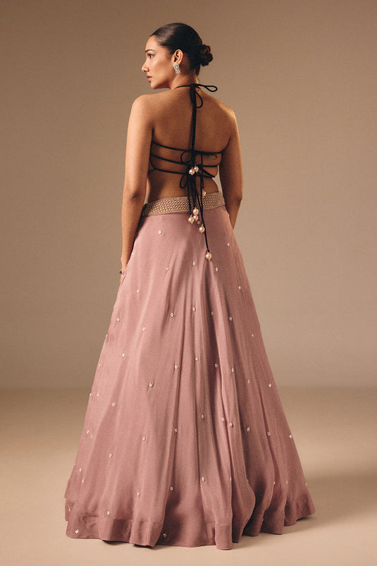 Wine Lehenga Set