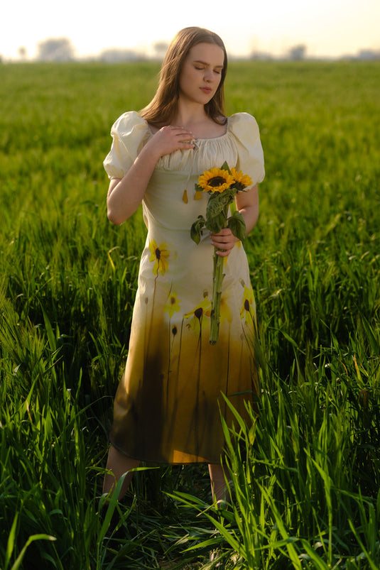 Yellow Meadow Midi Dress